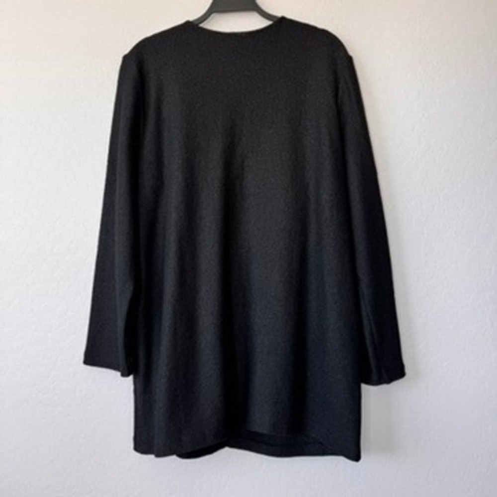 PureJill J.Jill Large Black Textured Wool Blend Zipper Jacket Cardigan Coat - Picture 6 of 6